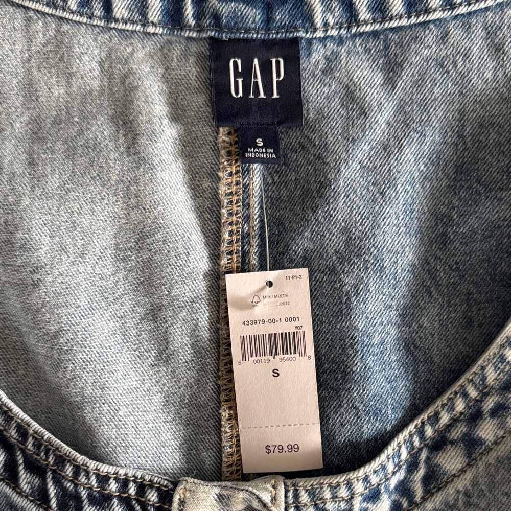 NWT GAP Ombré Blue Denim Sleeveless Dress - Picture 2 of 7